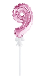 Balon foliowy na patyczku nr 9 różowy