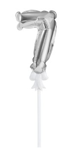 Balon foliowy na patyczku nr 7 srebrny