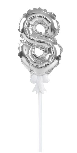 Balon foliowy na patyczku (8) srebrny