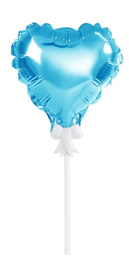 Balon foliowy na patyczku (serce) niebieski