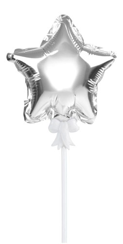Balon foliowy na patyczku (gwiazdka) srebrny