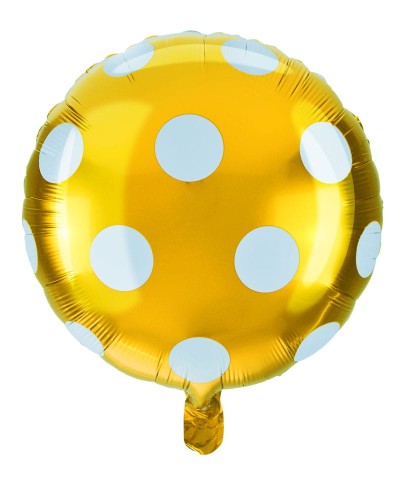 Balon foliowy (kropki) złoty