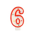 Świeczka cyferka - kropki nr 6