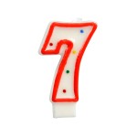 Świeczka cyferka - kropki nr 7