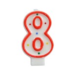 Świeczka cyferka - kropki nr 8