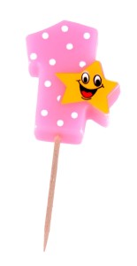 Świeczka cyferka z gwiazdką nr 1