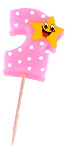 Świeczka cyferka z gwiazdką nr 2