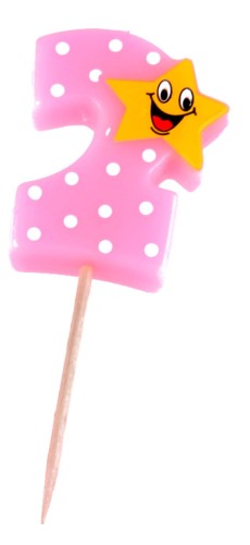 Świeczka cyferka z gwiazdką nr 2