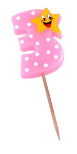 Świeczka cyferka z gwiazdką nr 3