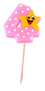 Świeczka cyferka z gwiazdką nr 4