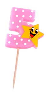 Świeczka cyferka z gwiazdką nr 5