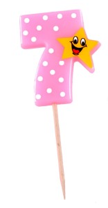 Świeczka cyferka z gwiazdką nr 7