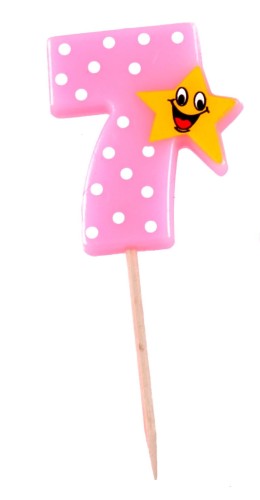 Świeczka cyferka z gwiazdką nr 7