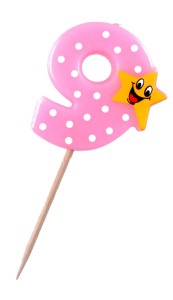 Świeczka cyferka z gwiazdką nr 9