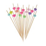 Szpilki do koreczków z pastelowymi serduszkami (16 szt.) - FSC 100%