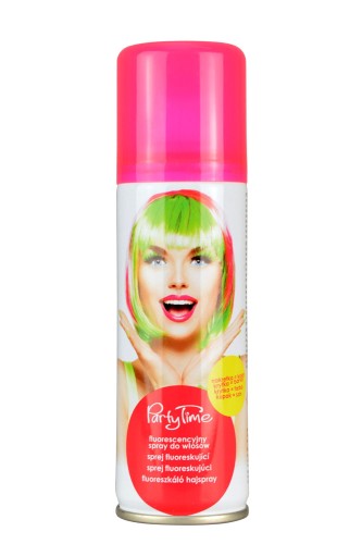 Neonowy spray do włosów różowy