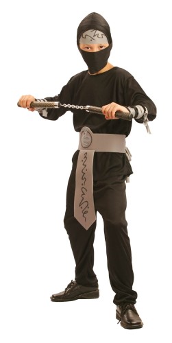 Strój dziecięcy - Ninja szary pas - rozmiar M