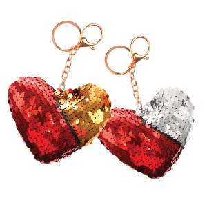 Breloczek serduszko - cekiny dwustronne