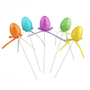 Brokatowe pisanki na piku (5 szt.)