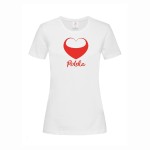 Koszulka damska z nadrukiem serce Polska - rozmiar M