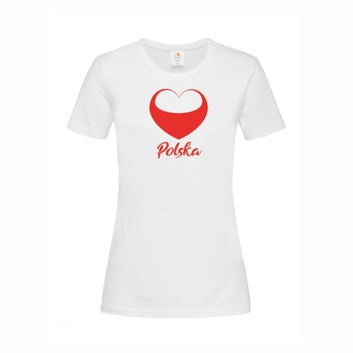 Koszulka damska z nadrukiem serce Polska - rozmiar M