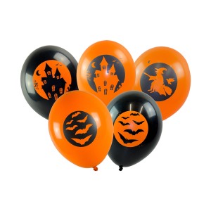 Balony z halloweenowym nadrukiem (5 szt.)