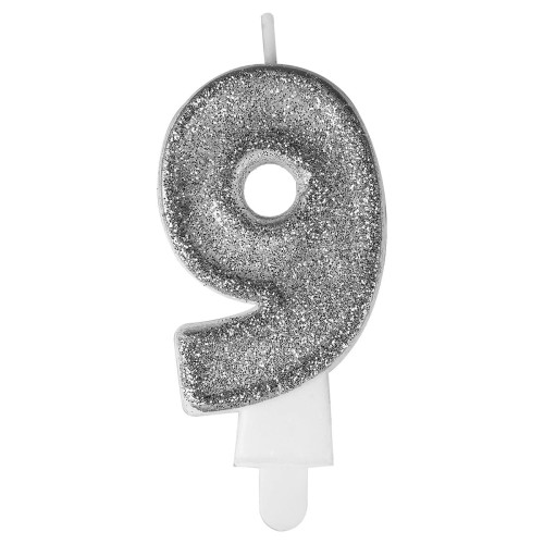 DS0422SRE-9-0117 Świeczka cyferka premium 9 srebrna@.jpg