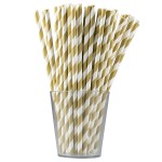 Słomki papierowe paski złote (12 szt.) - FSC Mix Credit
