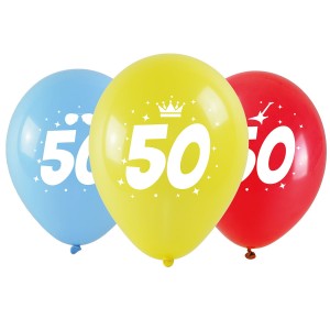 Balony jubileuszowe - 50 (3 szt.)