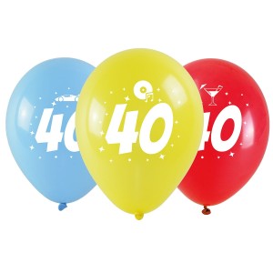Balony jubileuszowe - 40 (3 szt.)