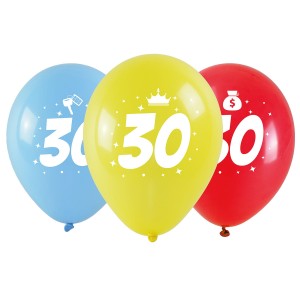 Balony jubileuszowe - 30 (3 szt.)