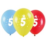 Balony z nadrukiem cyferki - 5 (3 szt.)