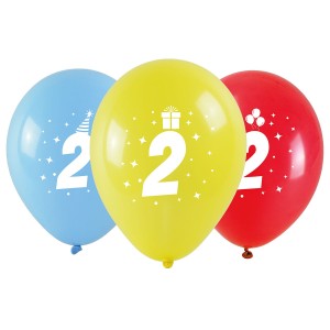 Balony z nadrukiem cyferki - 2 (3 szt.)