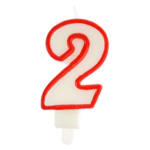Świeczka cyferka nr 2 czerwona