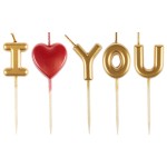 Zestaw świeczek okolicznościowych I LOVE YOU (5 szt.)