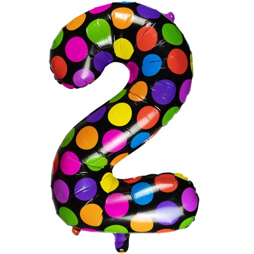 Balon foliowy cyferka w kropki nr 2