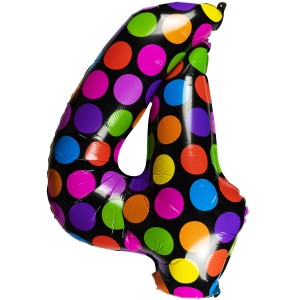 Balon foliowy cyferka w kropki nr 4