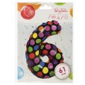 Balon foliowy cyferka w kropki nr 6