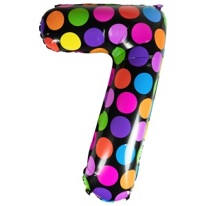 Balon foliowy cyferka w kropki nr 7