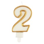 Świeczka cyferka nr 2 złota