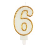 Świeczka cyferka nr 6 złota