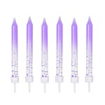 Świeczki urodzinowe z efektem spękania (6 szt.) fioletowe