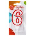 Świeczka cyferka - kropki nr 6