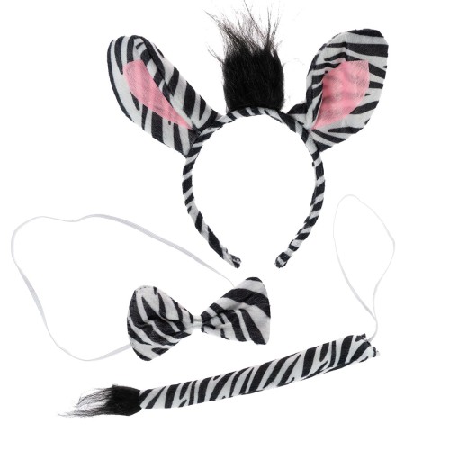 Komplet zwierzątka z ogonkiem - zebra