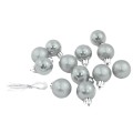 Bombki nietłukące w tubie 3 cm (12 szt.) srebrne