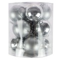 Bombki nietłukące w tubie 3 cm (12 szt.) srebrne