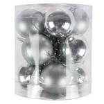 Bombki nietłukące w tubie 3 cm (12 szt.) srebrne