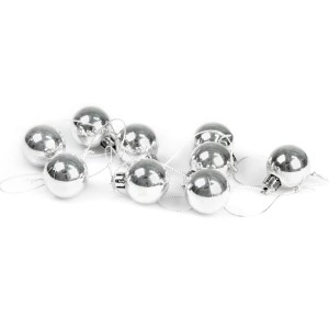 Bombki mini (9 szt.) srebrne