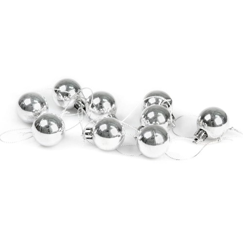 Bombki mini (9 szt.) srebrne