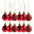 Bombki mini  (12 szt.) czerwone